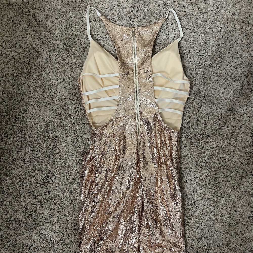 Rose Gold Sequin Party Dress - Picture 6 of 9